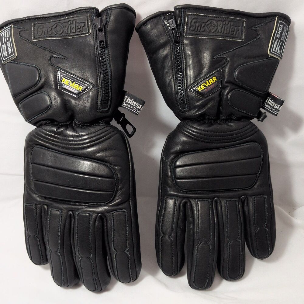 Sno Rider Leather Snowmobile / Winter Motorcycle Gloves Thinsulate & Hipora MED
